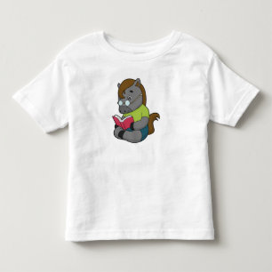 Camiseta Infantil Óculos de leitura para fanático por cavalos