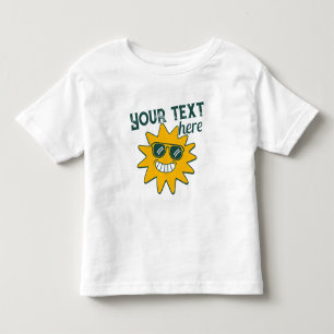 Camiseta Infantil Óculos de Sol Amarelos Felizes Férias de Verão