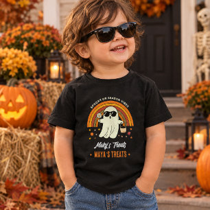Camiseta Infantil Óculos de Sol Assombrados Groovy Retrô Flor Margar