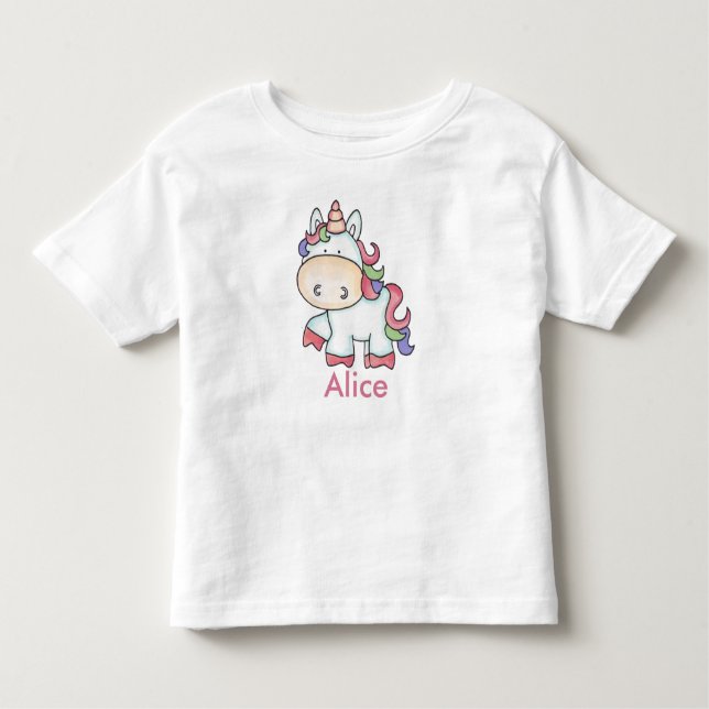 Camiseta Infantil Ofertas personalizadas de Unicórnio de Alice (Frente)