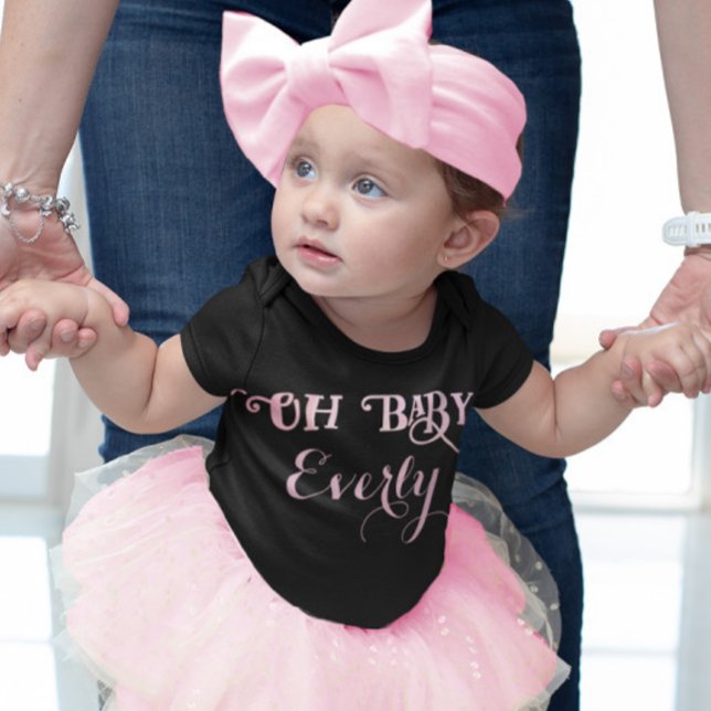 Camiseta Infantil Oh Baby Personalizado Rosa Menina (Criador carregado)