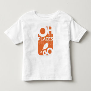 Camiseta Infantil Oh, Os Lugares Que Você Vai! Tipegrafia Laranja