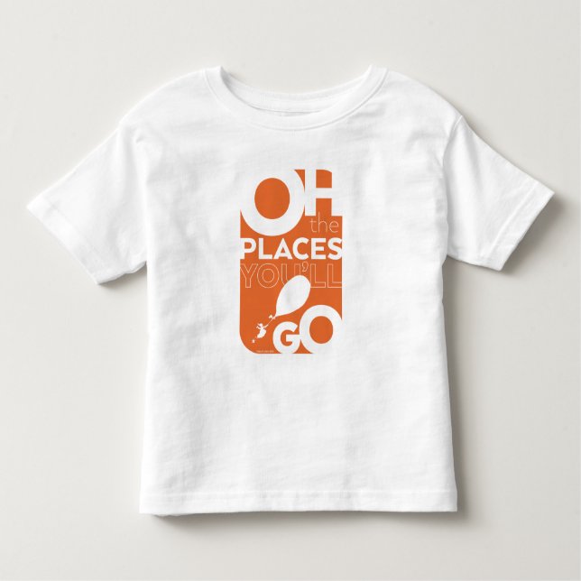 Camiseta Infantil Oh, Os Lugares Que Você Vai! Tipegrafia Laranja (Frente)