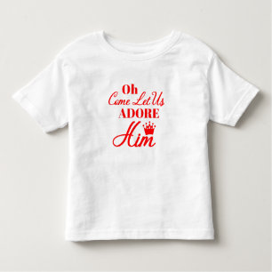 Camiseta Infantil Oh vem deixou-nos Adore o o Natal cristão
