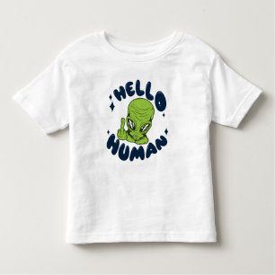 Camiseta Infantil Olá, Alienígena engraçada humana