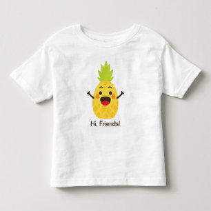 Camiseta Infantil Olá, Amigos! Ilustração do abacaxi