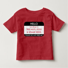 Camiseta Infantil Olá! eu sou alérgico à alergia de comida