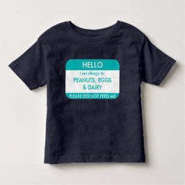 Camiseta Infantil Olá! eu sou alérgico ao miúdo personalizado da