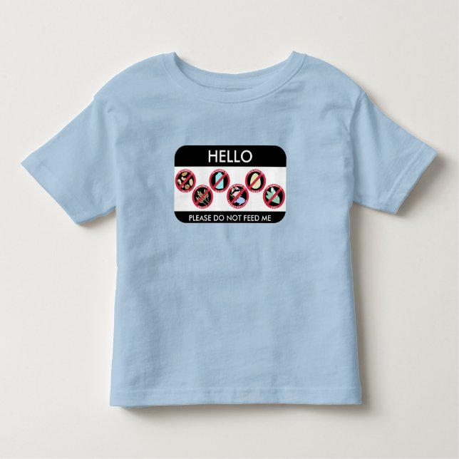 Camiseta Infantil Olá! eu sou alérgico ao símbolo feito sob (Frente)