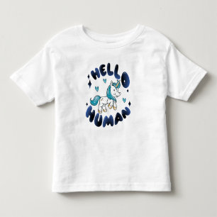 Camiseta Infantil Olá, humano, adorável Unicórnio