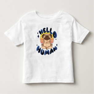 Camiseta Infantil Olá humano Meditando yoga cão