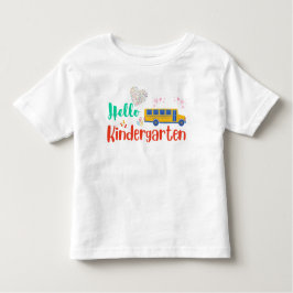 Camiseta Infantil Olá, jardim de infância, primeiro dia de escola