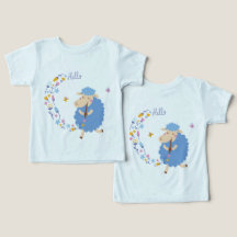 Camiseta Infantil Olá Ovelha Azul