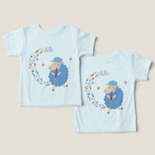 Camiseta Infantil Olá Ovelha Azul