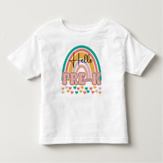 Camiseta Infantil olá pré-escola de volta ao jardim de infância retr