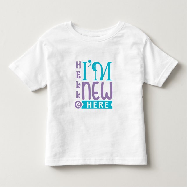 Camiseta Infantil Olá, sou novo aqui (Frente)