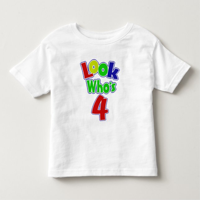 Camiseta Infantil Olha quem tem 4 (Frente)