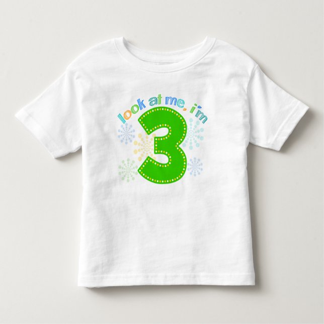 Camiseta Infantil Olhe para mim, eu tenho 3 anos (Frente)