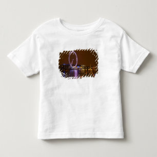 Camiseta Infantil Olho de Londres, Rio Tâmisa e luzes de