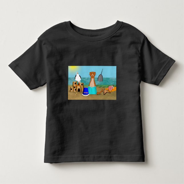 Camiseta Infantil Oliver The Otter's Beach Vacation (Frente)