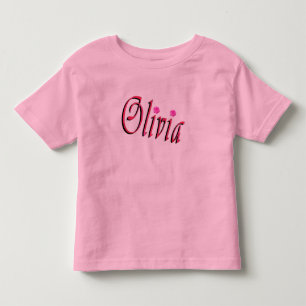 Camiseta Infantil "Olivia" Vermelho E Rosa Olivia Nome,