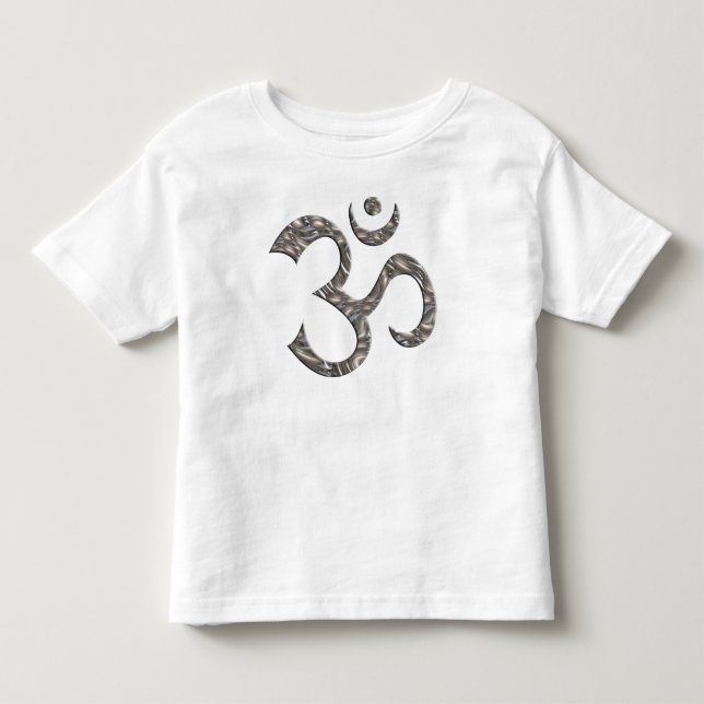 CAMISETA INFANTIL OM / AUM - PRATA (Frente)