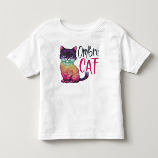 Camiseta Infantil Ombre Cat – Gato Colorido Arco-Í