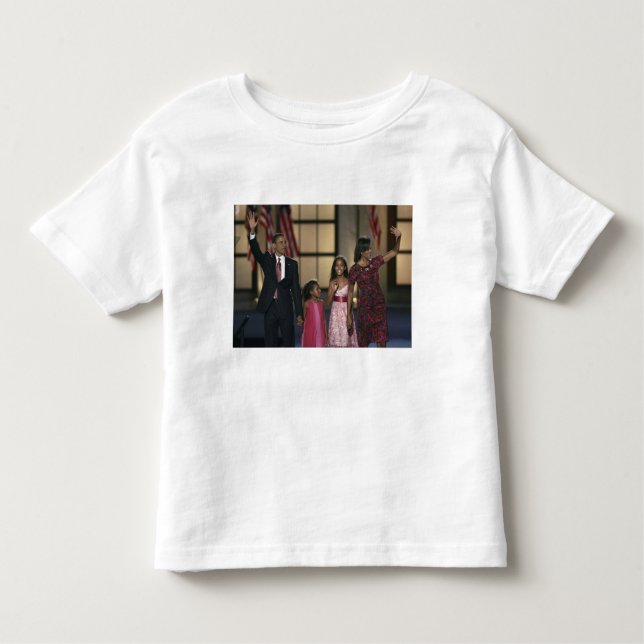 Camiseta Infantil Onda da família de Barak Obama na última noite de (Frente)