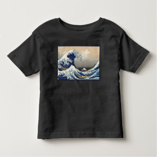 Camiseta Infantil Onda de excelente ao largo de Kanagawa e do mar Fu