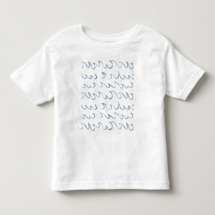 Camiseta Infantil Ondas, Abstrato mínima, Natação de padrão de mar d