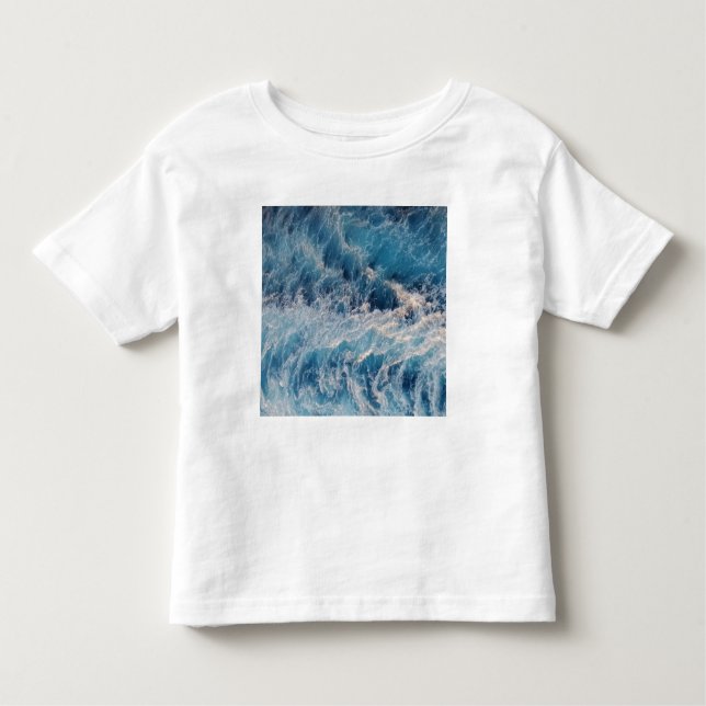 Camiseta Infantil Ondas azuis do oceano (Frente)