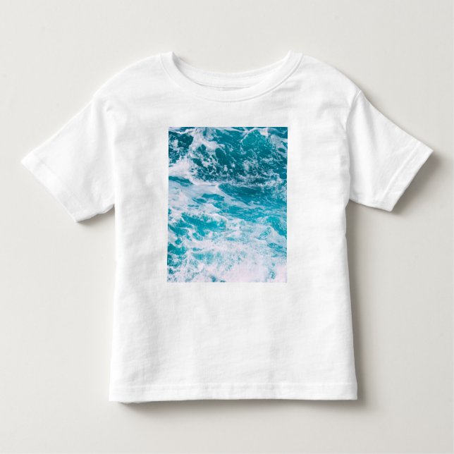 Camiseta Infantil Ondas do Oceano Azul (Frente)