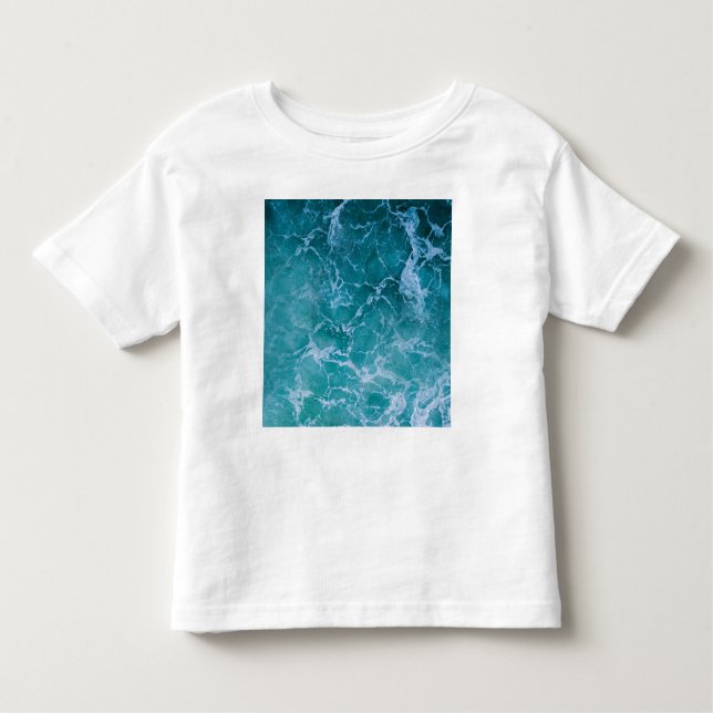 Camiseta Infantil Ondas profundas do oceano azul (Frente)