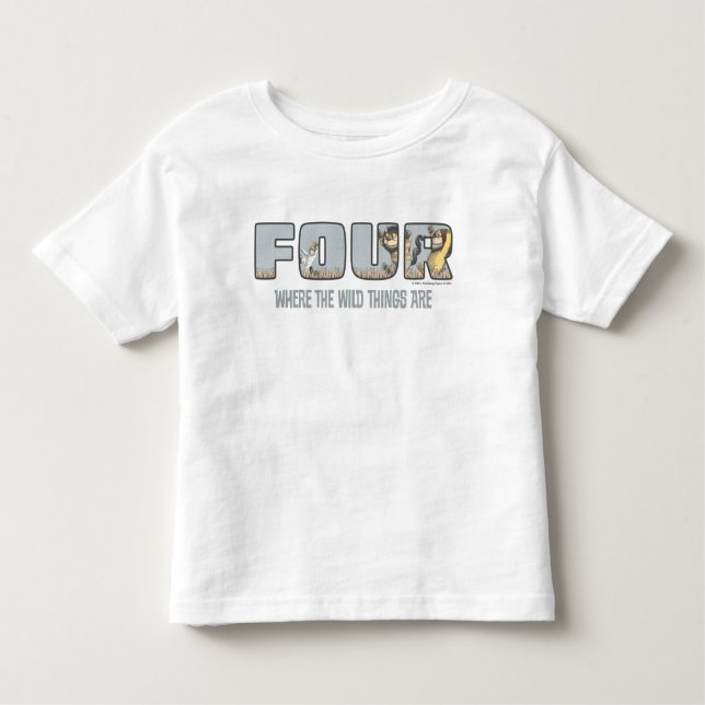 Camiseta Infantil Onde as coisas selvagens são o quarto aniversário (Frente)