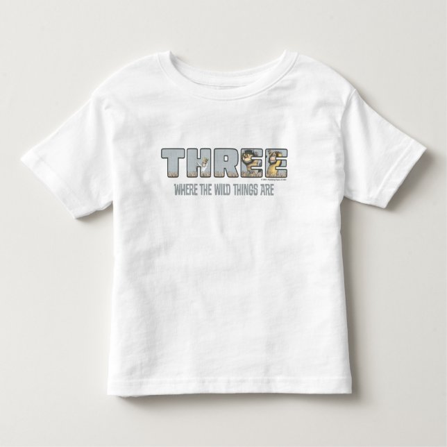 Camiseta Infantil Onde as coisas selvagens são o terceiro aniversári (Frente)