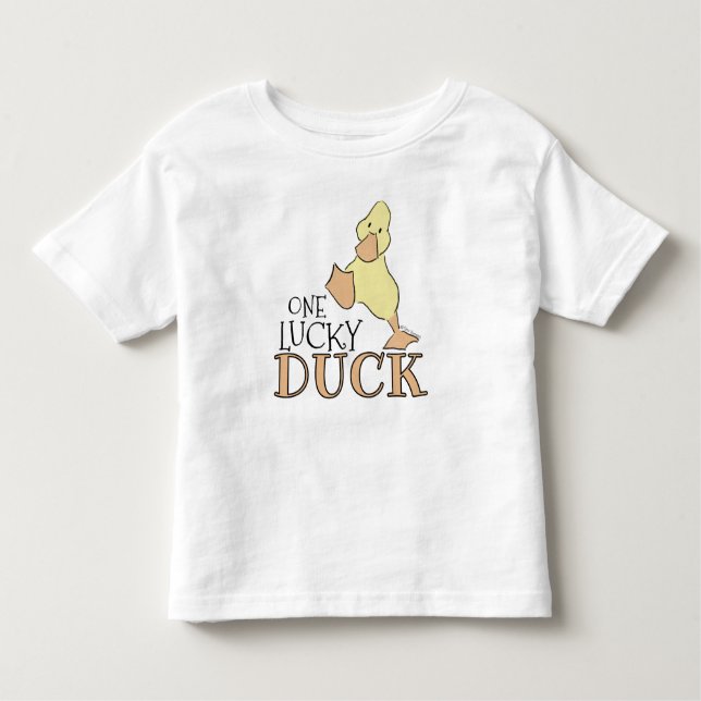 Camiseta Infantil One Lucky Duck Cute Cartoon Graphic (Frente)
