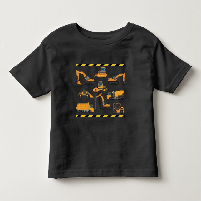 Camiseta Infantil Operador Escavador de Construção Boy Kindergarten (Frente)