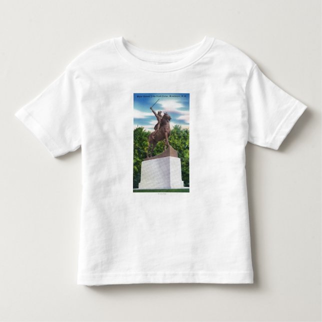 Camiseta Infantil Opinião austero da estátua do Gen John (Frente)