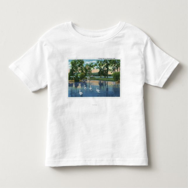 Camiseta Infantil Opinião cénico as cisnes no lago (Frente)