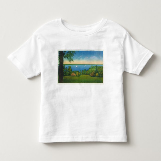 Camiseta Infantil Opinião cénico de Hwy do estado do lago Owasco (Frente)
