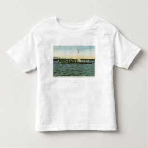Camiseta Infantil Opinião da aterragem do acampamento da ilha de
