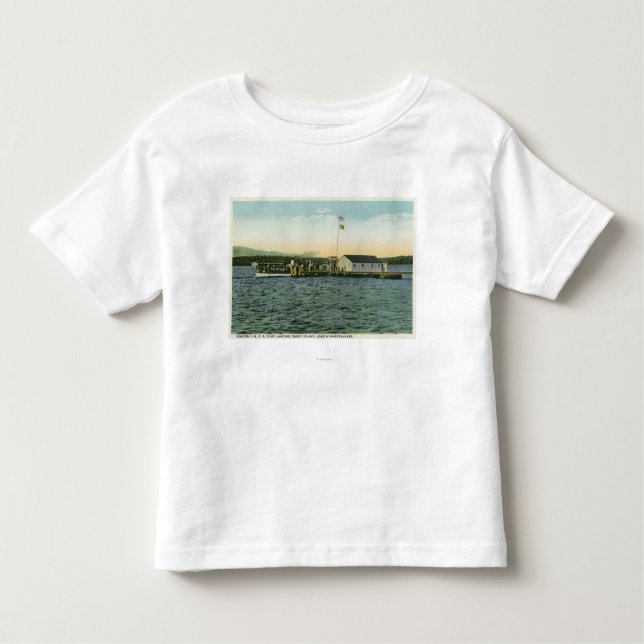 Camiseta Infantil Opinião da aterragem do acampamento da ilha de (Frente)