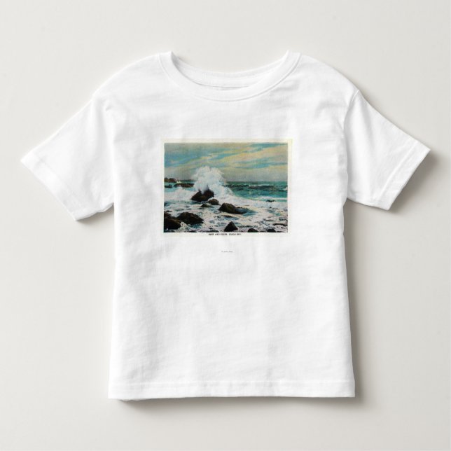 Camiseta Infantil Opinião da baía de Casco do surf e das rochas (Frente)