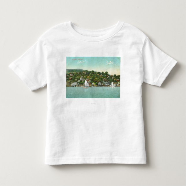 Camiseta Infantil Opinião da cidade, barcos do beira-rio de vela (Frente)