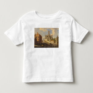 Camiseta Infantil Opinião da cidade com figura pesca em um canal