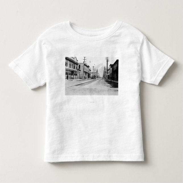 Camiseta Infantil Opinião da cidade de Skagway, fotografia de Alaska (Frente)