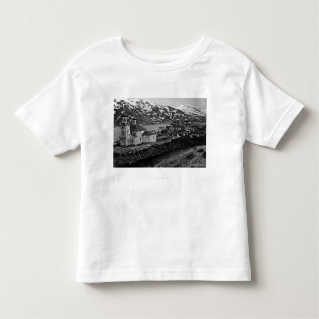 Camiseta Infantil Opinião da cidade de Unalaska, fotografia de (Frente)