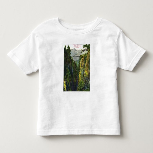 Camiseta Infantil Opinião da garganta de Capilano da montanha da (Frente)