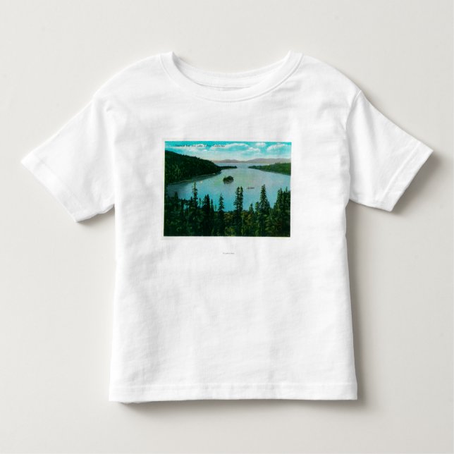 Camiseta Infantil Opinião esmeralda da baía no lago TahoeLake Tahoe, (Frente)