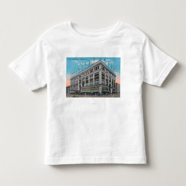 Camiseta Infantil Opinião exterior H.C. Capwell Co. Bldg (Frente)